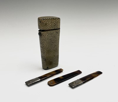 Lot 193 - A George III shagreen cased etui containing...