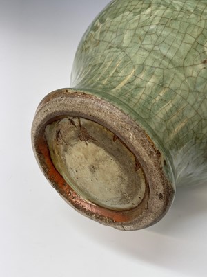 Lot 43 - A large Chinese longquan celadon vase,...
