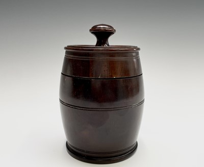 Lot 182 - A 19th century turned lignum vitae tobacco jar....