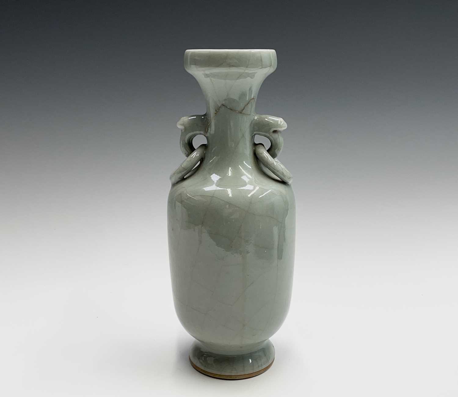 Lot 302 - A Chinese longquan celadon vase, 20th century,...