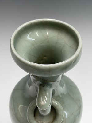 Lot 302 - A Chinese longquan celadon vase, 20th century,...