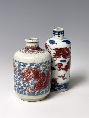 Lot 332 - Two Chinese blue and white decorated...