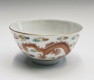 Lot 350 - A Chinese famille rose porcelain tea bowl and...