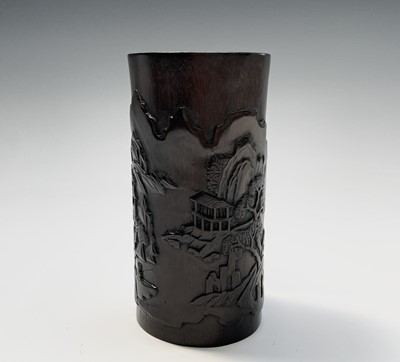 Lot 51 - A Chinese bamboo brush pot, 18th/19th century,...