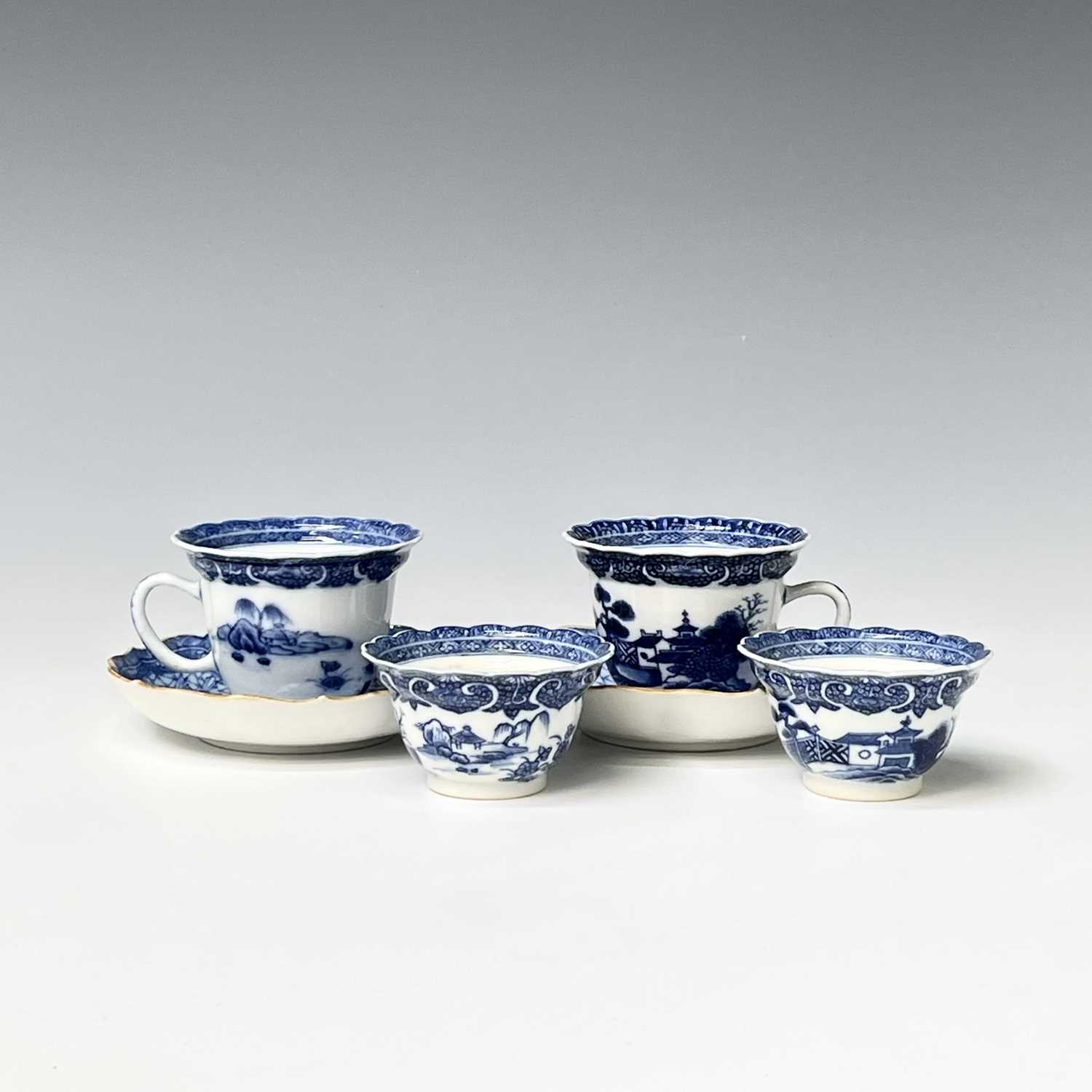 Lot 323 - Two Chinese export blue and white porcelain...