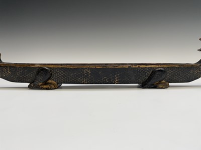 Lot 347 - A Chinese lacquer dragon boat incense...