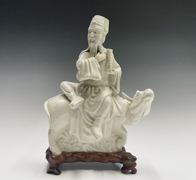 Lot 378 - A Chinese blanc de chine figure of a sage...