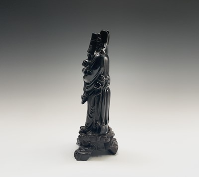 Lot 379 - A Chinese hardwood figure of an immortal, late...