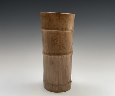 Lot 381 - A Chinese bamboo brush pot, 20th century,...