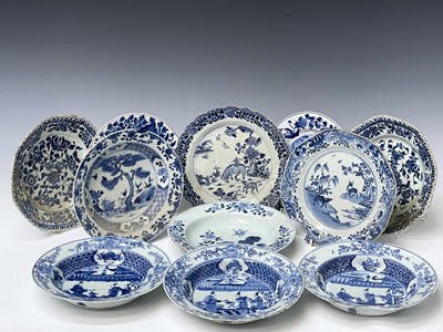 Lot 361 - Eleven Chinese porcelain blue and white plates...