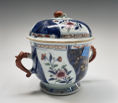 Lot 388 - A Chinese Imari porcelain ecuelle and cover,...