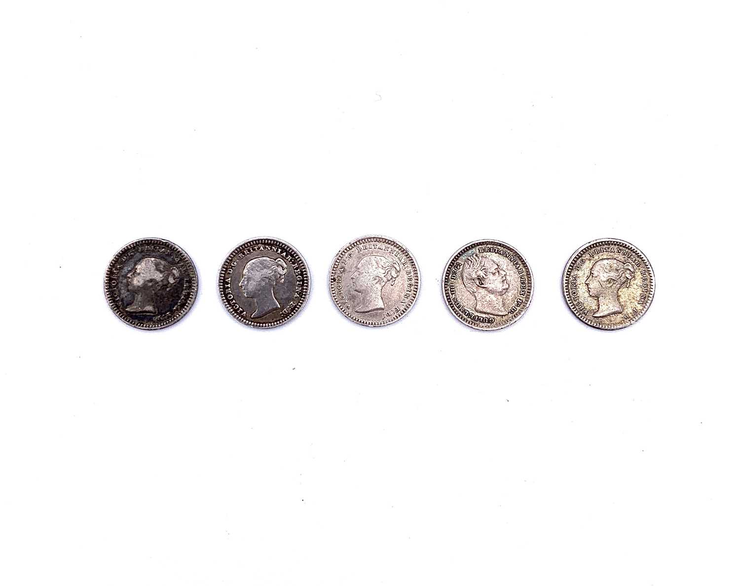 Lot 44 - 1 1/2 d Silver Coins 1835-1862 (x5) Comprising...