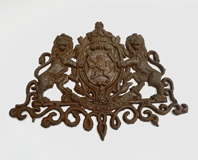 Lot 298 - A cast iron coat of arms, inscribed 'Union...