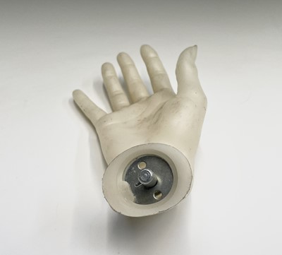 Lot 308 - Two mannequin hands. Length 22cm.