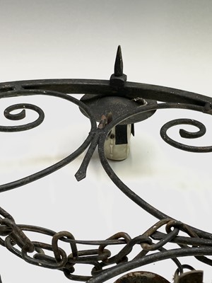 Lot 235 - A Gothic style wrought iron hanging...