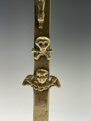 Lot 286 - A brass altar crucifix, cast with the figure...