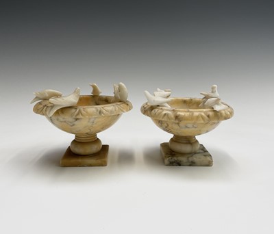 Lot 277 - A pair of mid century Italian carved alabaster...