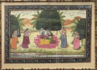 Lot 1062 - An Indian painting on silk, 20th century,...