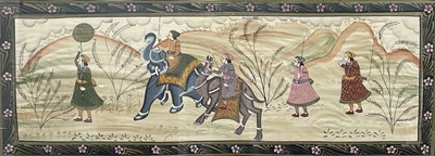 Lot 1063 - An Indian painting on silk, 20th century,...