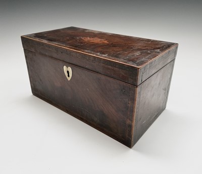 Lot 225 - A George III mahogany, rosewood banded and...