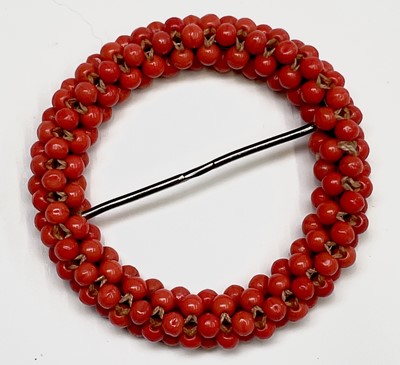 Lot 404 - A Chinese red coral hair ornament, 19th...