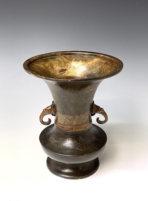 Lot 422 - A Chinese bronze vase, 19th century, height 24....