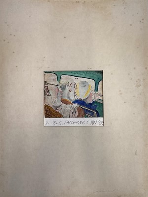 Lot 1055 - MIKE WOOTEN Bus Passengers Hand coloured...