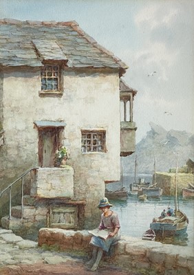 Lot 1505 - An early 20th century watercolour harbour...