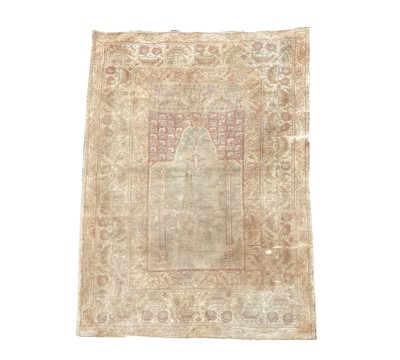 Lot 1286 - An Ottoman silk prayer rug, Anatolia, 19th...