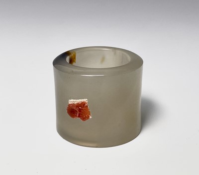 Lot 410 - A Chinese jade archers ring, diameter 3cm.