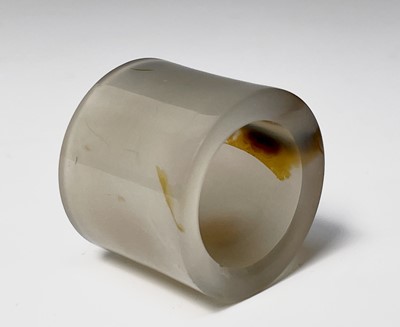 Lot 410 - A Chinese jade archers ring, diameter 3cm.