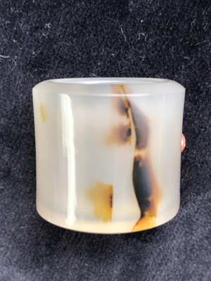 Lot 410 - A Chinese jade archers ring, diameter 3cm.
