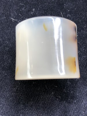 Lot 410 - A Chinese jade archers ring, diameter 3cm.