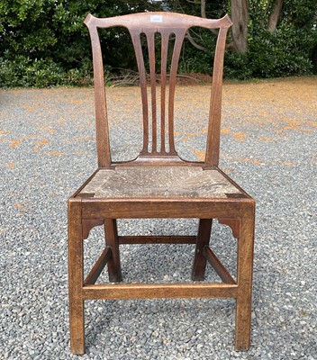 Lot 3102 - A country made elm side chair, early 19th...