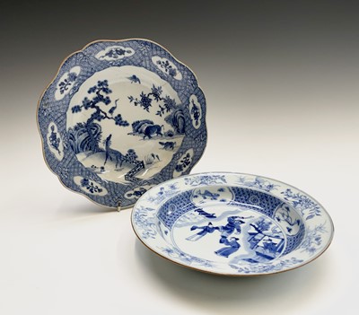 Lot 442 - Two Chinese porcelain blue and white dishes,...