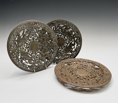 Lot 429 - A pair of cast brass circular plaques, circa...