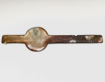 Lot 18 - A tin strap ingot reproduced from an old mould,...