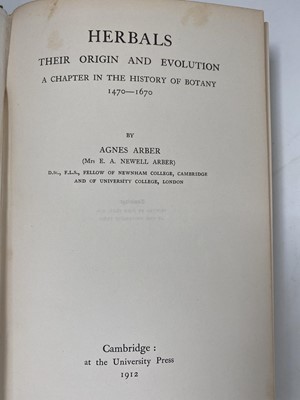 Lot 436 - AGNES ARBER. 'Herbals: Their Origin and...