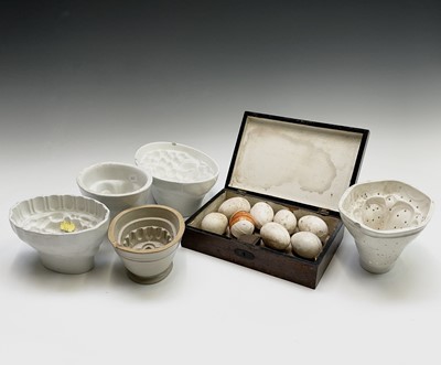 Lot 364 - Eight Victorian ceramic eggs and a nutmeg...