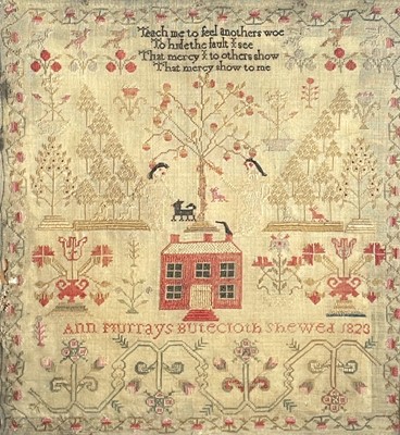 Lot 2801 - A George IV period sampler, worked by Ann...