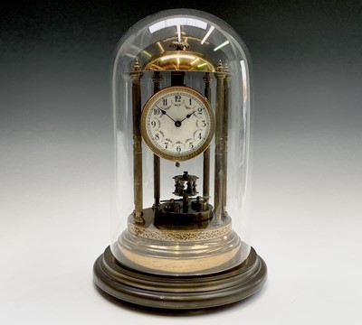 Lot 2928 - A 400 day brass torsion mantel clock, of...