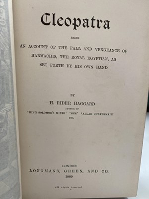 Lot 448 - H. RIDER HAGGARD. 'Cleopatra.' First edition,...