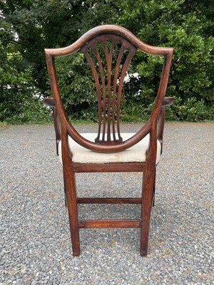 Lot 3089 - A set of ten Hepplewhite style mahogany dining...