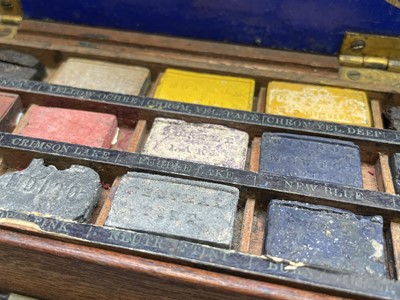 Lot 287 - A Winsor & Newton mahogany artists travel box,...