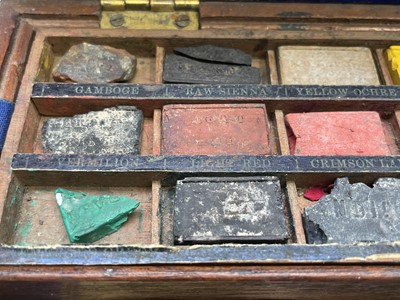 Lot 287 - A Winsor & Newton mahogany artists travel box,...