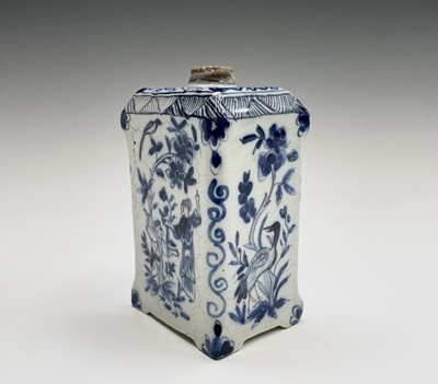 Lot 877 - A Dutch Delft tea caddy, 18th century, of...