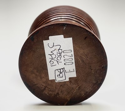 Lot 291 - A Victorian turned treen beehive pot and cover,...