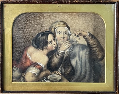 Lot 1478 - After N J Crowley, cup tossing, watercolour,...