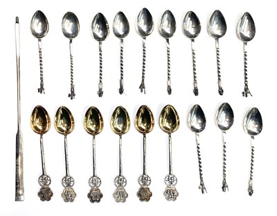 Lot 66 - A set of 12 African native silver coffee...