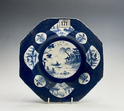 Lot 886 - A bow porcelain octagonal soup bowl, the...